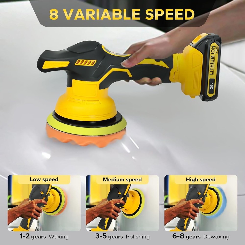 Cordless Car Buffer Polisher Compatible with DeWalt 20V MAX Battery