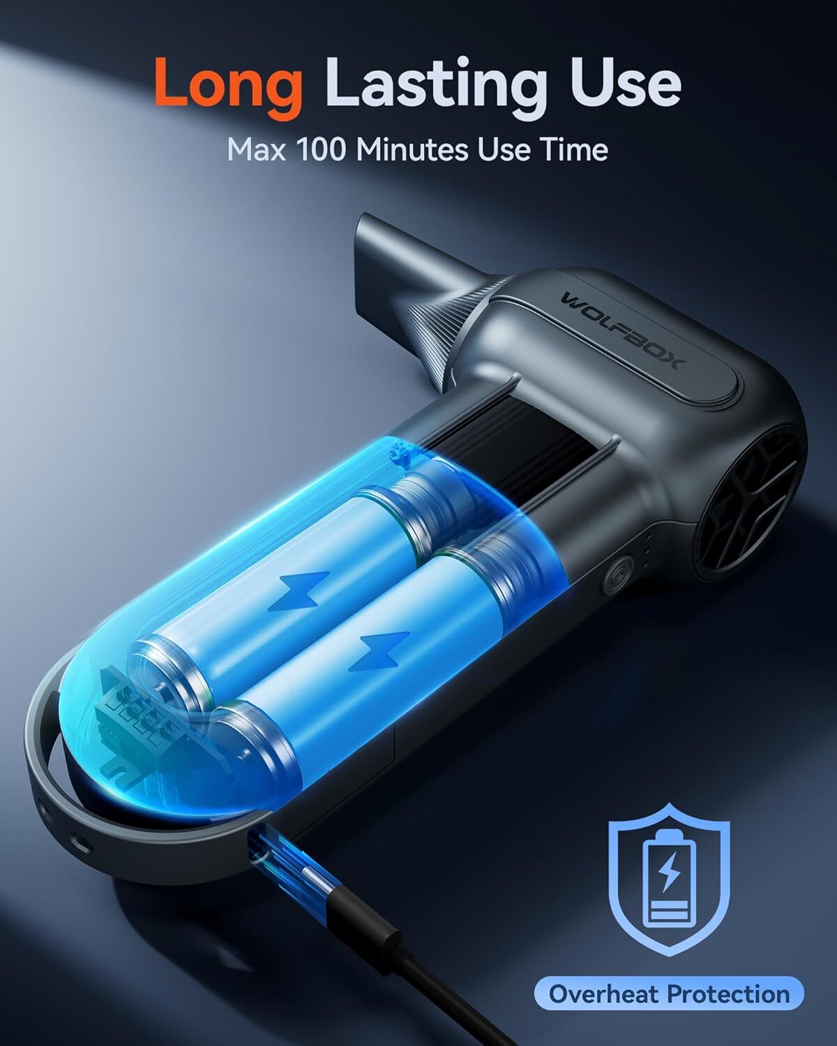 WOLFBOX Compressed Air Duster-150000RPM Super Power Electric Air Duster