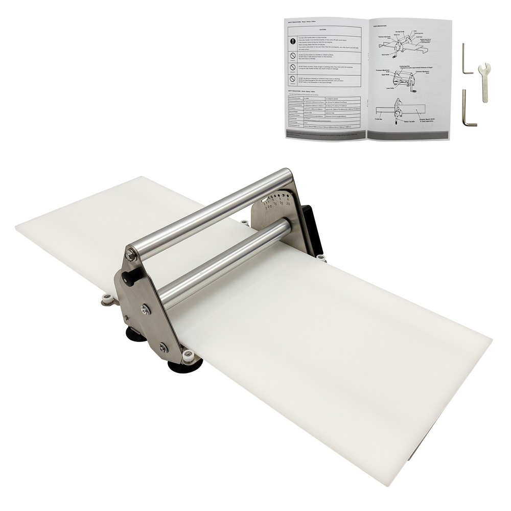 Hand-Crank Dough Roller Puff Pastry Maker 12" PP Material Kitchen Bakery Tool