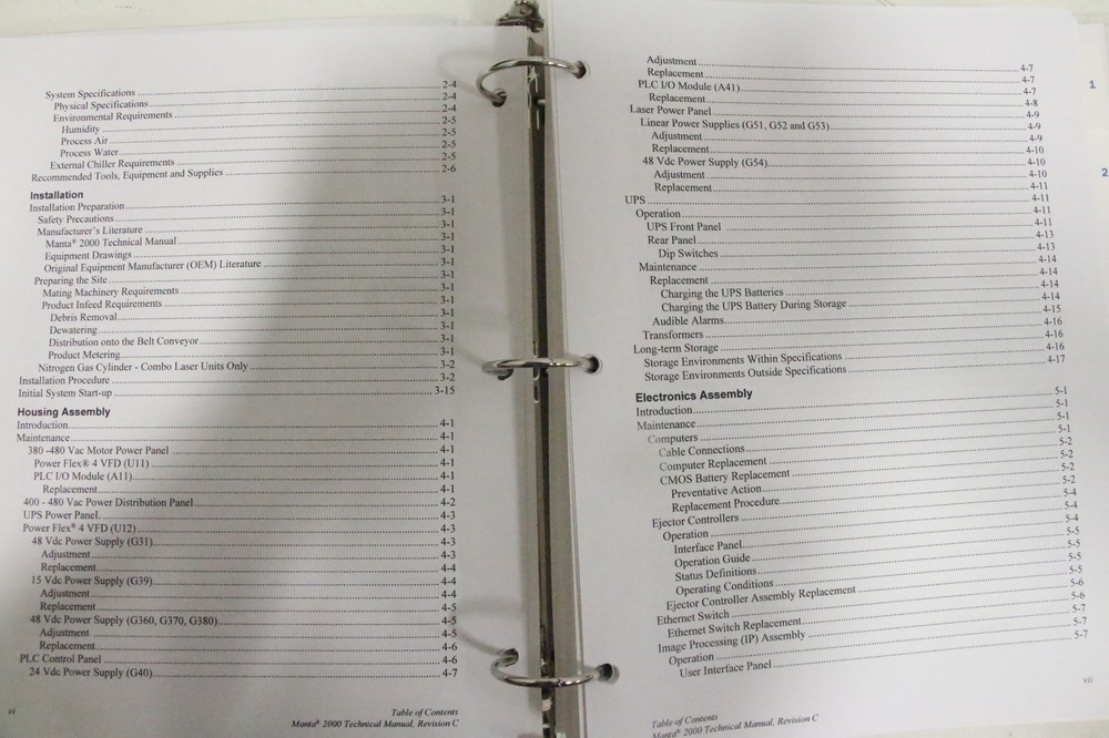 NEW Key Technology Manta 2000 Manta Digital Sorter Technical Manual