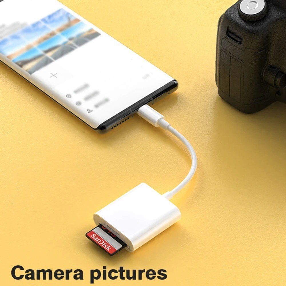 2in1 Micro SD/TF Dual Slot Memory Card Reader for iPhone iPad Camera Adapter