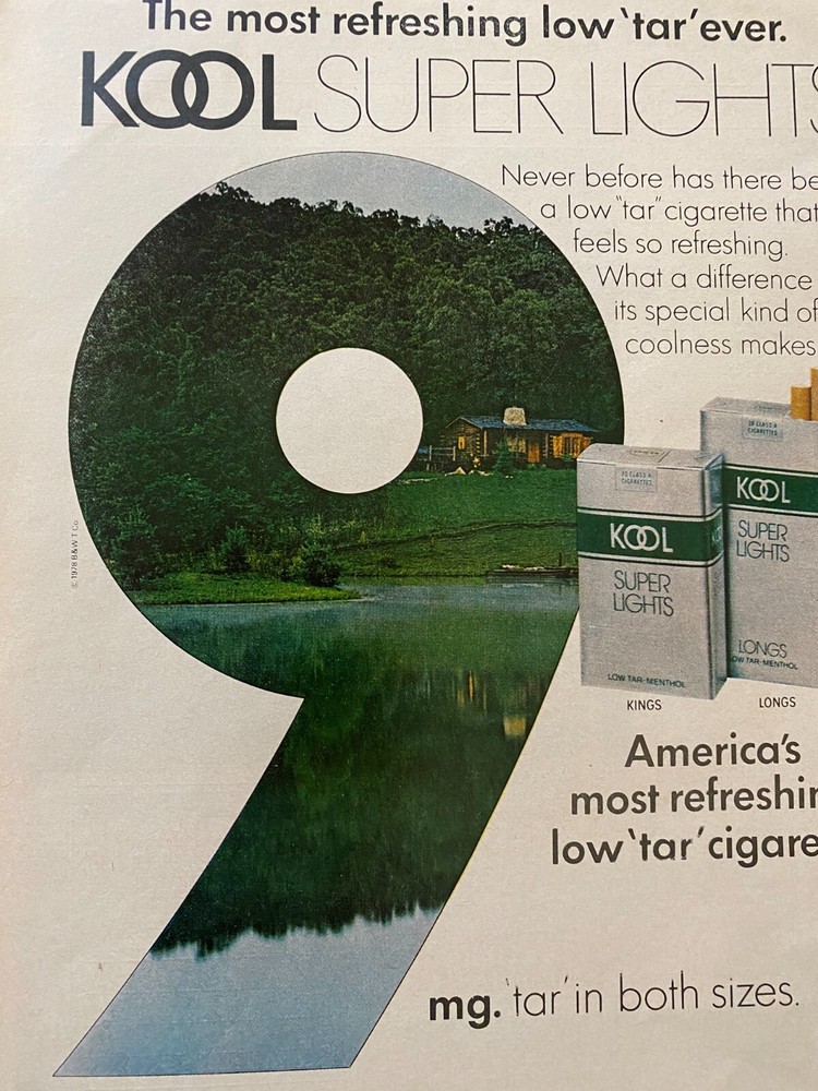 Kool Cigarettes, Full Page Vintage Print Ad