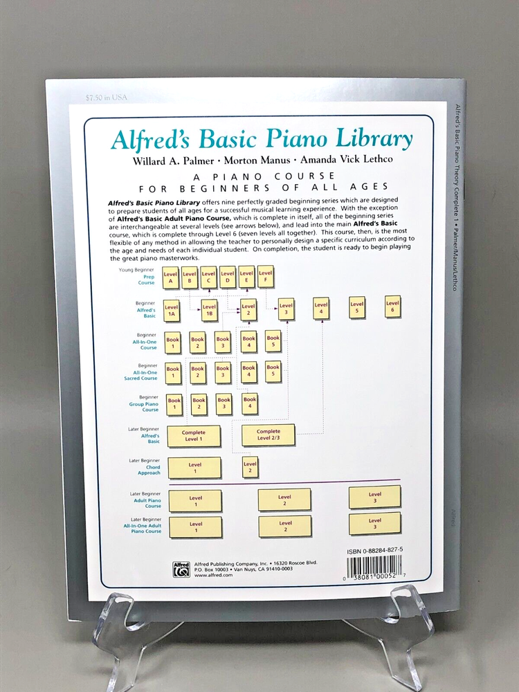 Alfred's Basic Piano Library Theory Book Complete Level 1 - 2000 Edition