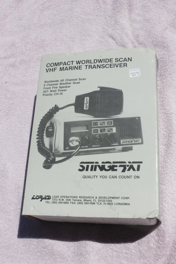 Lorad Stinger XT VHF Marine Transceiver CB Radio - untested as is