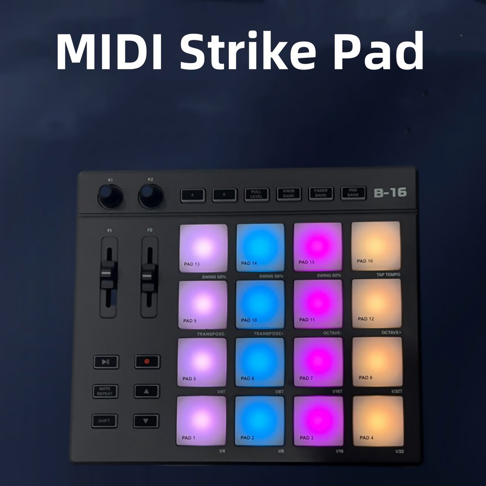RGB MIDI Pad Controller Beat Maker Machine For Finger Drumming Music Making