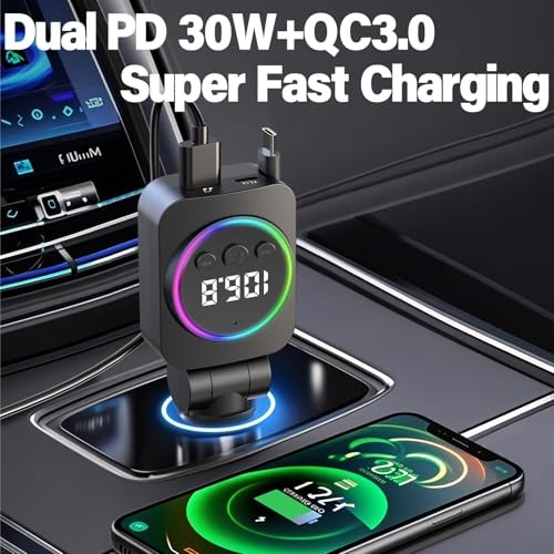 Bluetooth 5.3 FM Transmitter for Car, Bluetooth Car Adapter with 3-Port Fast