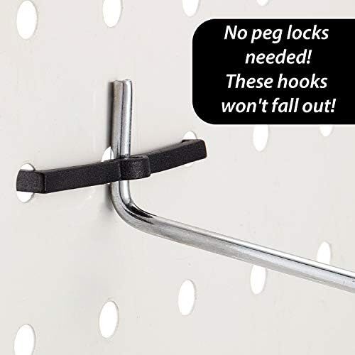 Mudder Pegboard Hooks Plastic Peg Locks Pegboard Hook Retainers Display Hook Org