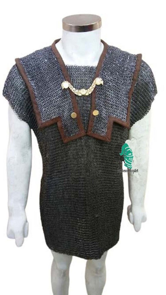 Roman Lorica Hamata Chainmail Armor – 6mm Flat Riveted & Solid Ring Chainmail