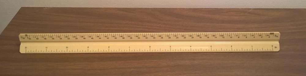 C-Thru Ruler Co TS-656 Architect Engineer 12" Drafting Tool Triangular Tri Color