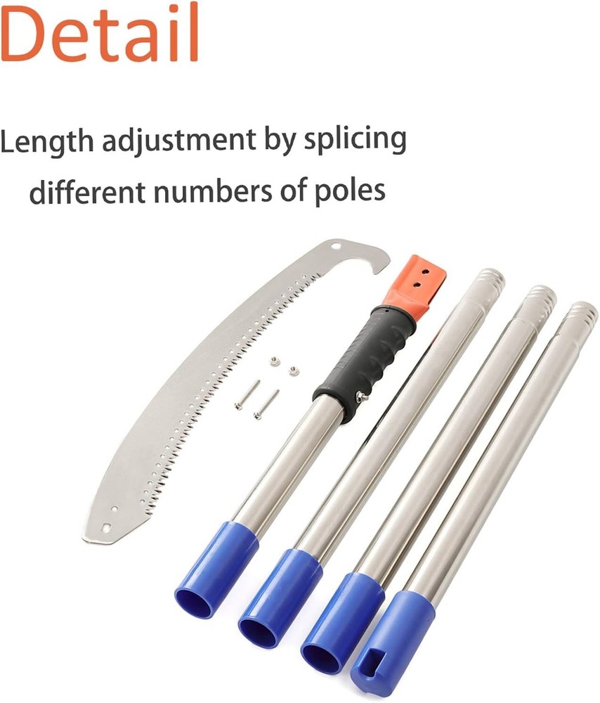 14FT Adjustable Pole Saw for Effortless Tree Trimming and Pruning, Manual Design