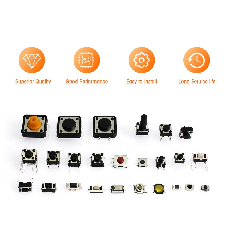 125/140PC Micro Momentary Tactile Switch SMD & DIP Touch Push Button Tact Switch