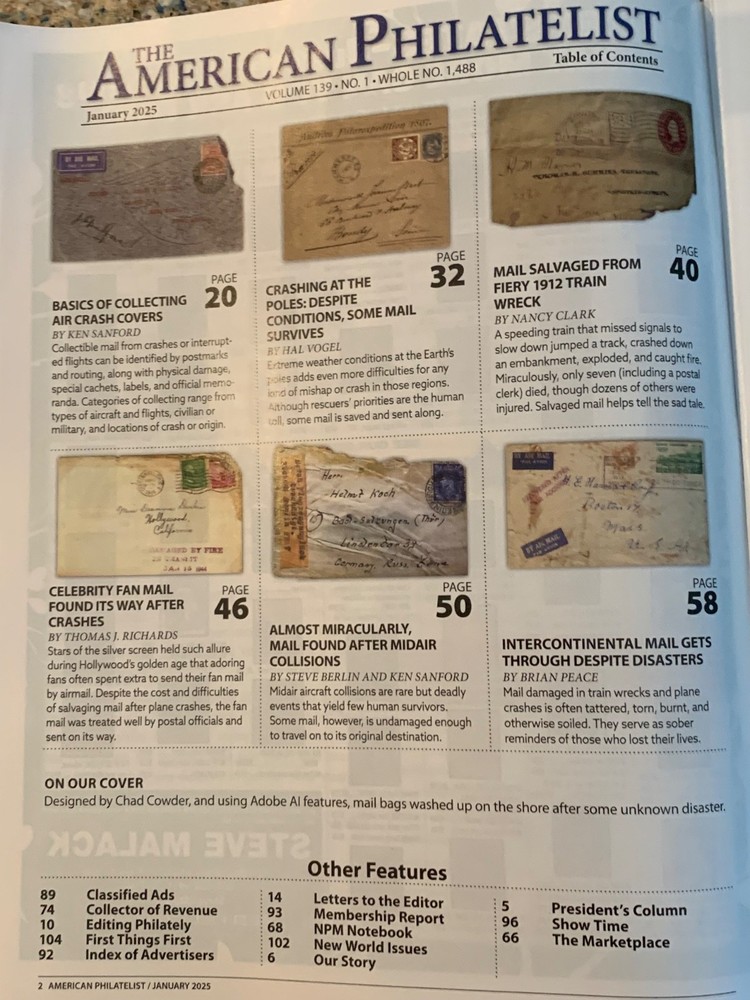 American Philatelist Magazine 2025, January