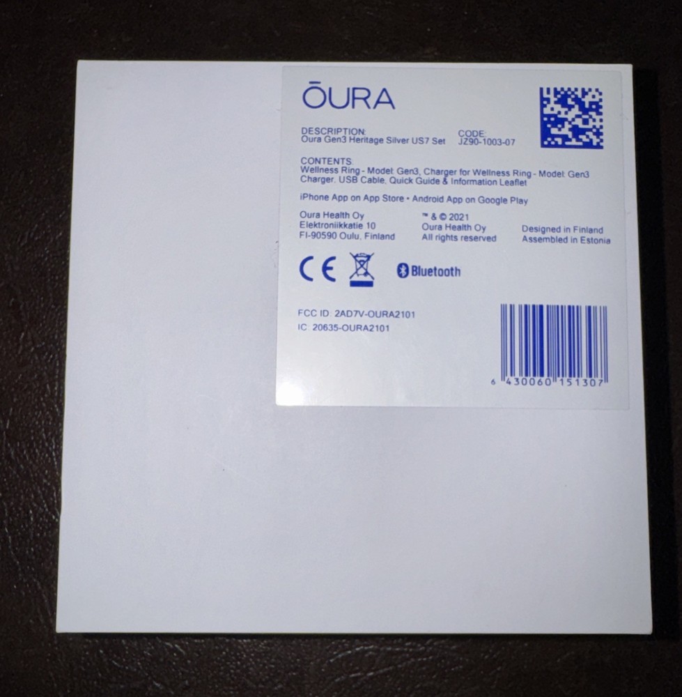 Oura Smart Ring Gen3 Horizon Activity Tracker silver, Size 7