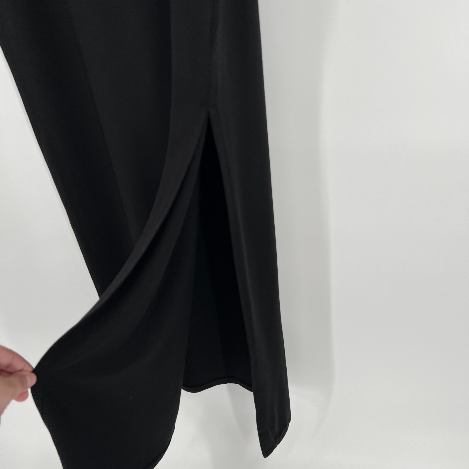 Quince Women’s Black Tencel Jersey Tank Maxi Dress sz S NWT Side Slit Sleeveless