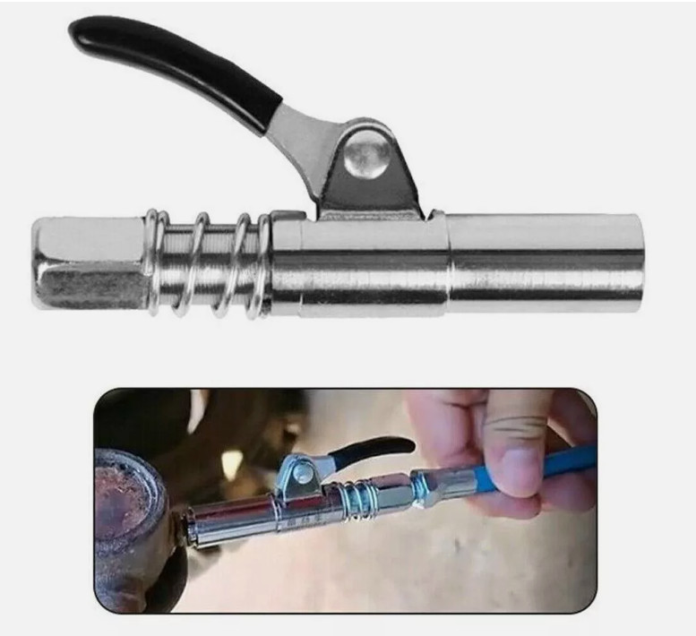 2Pcs Grease Gun Coupler Quick Release Lock Oil Injection Nozzles Single Handle