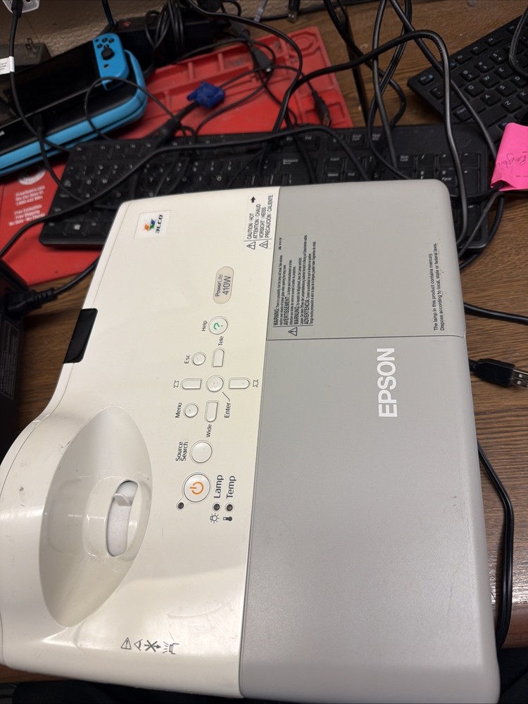 Epson PowerLite 410W LCD Projector H330A - Needs Bulb Read Description