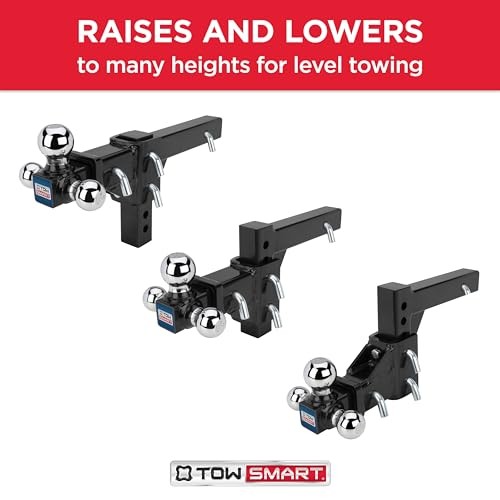 Adjustable Tri-Ball Mount Hitch, 6,000-10,000 lbs Capacity, 2'' Receiver,