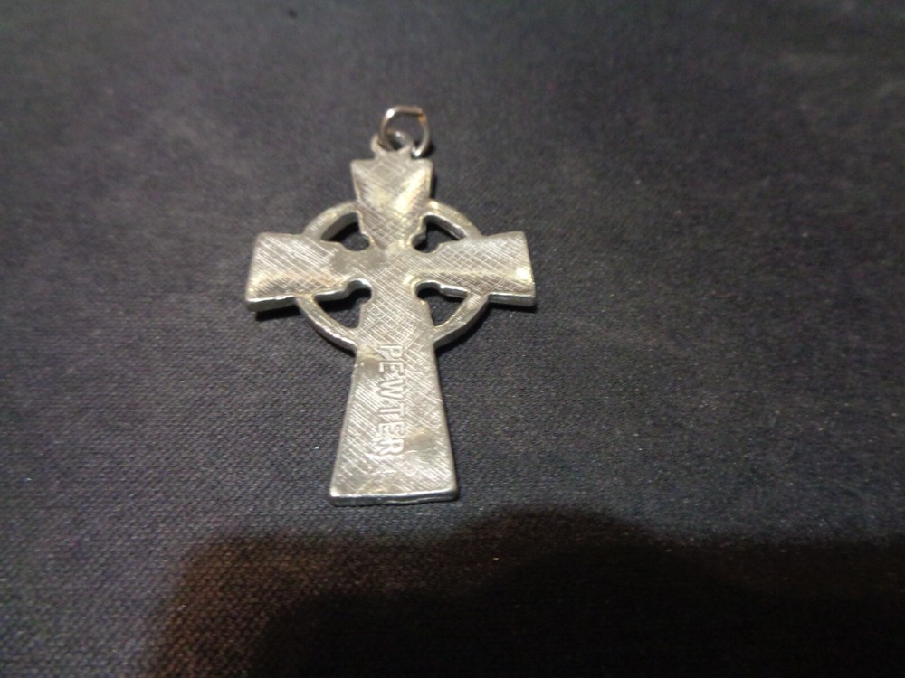 2" Celtic etched Pewter Cross