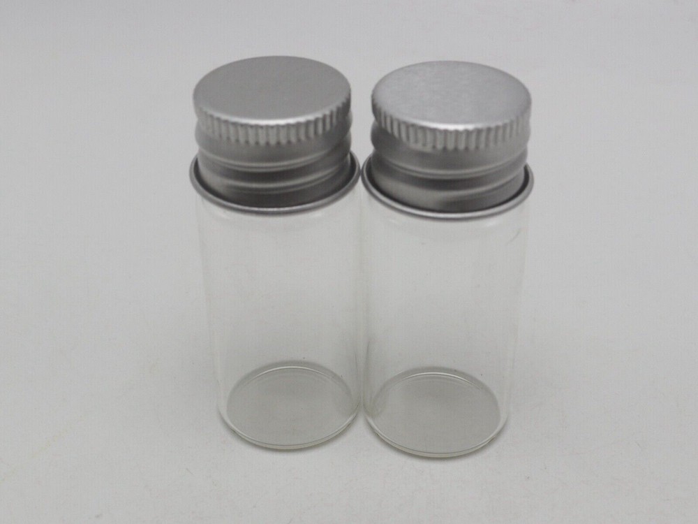 5 Empty Small Glass Storage Bottles Vials with Screw Cap 10ml(22X50mm) Mini Jars