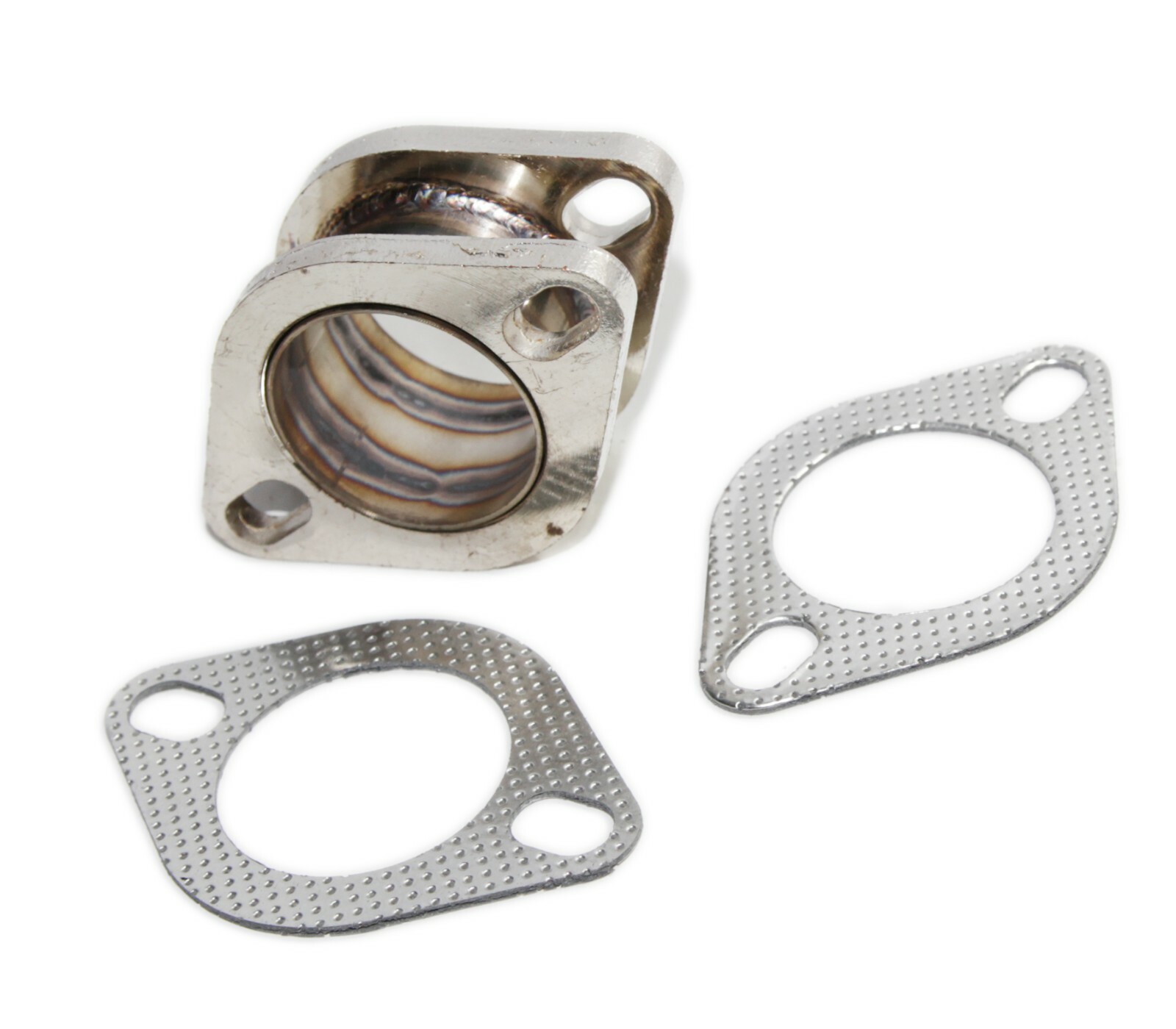 Catback Exhaust Muffler Extension Flange Steel Adapter 2.5" 2Bolt Flange+Gasket