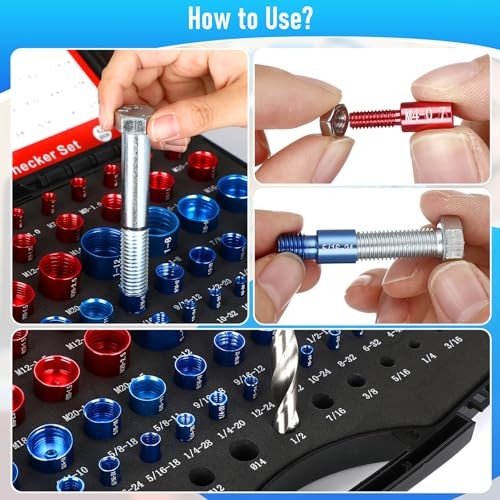 62 Pcs (50+12pcs) Thread Checker & Drill Checker, Nut and Bolt Threads