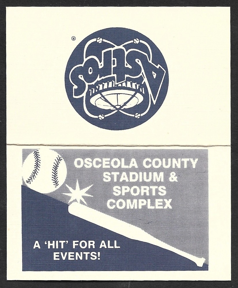 1990 HOUSTON ASTROS  Spring Training  POCKET SCHEDULE  NM