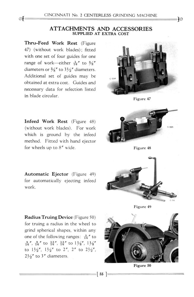Cincinnati No. 2 Centerless Grinding Machine Operators Manual #674