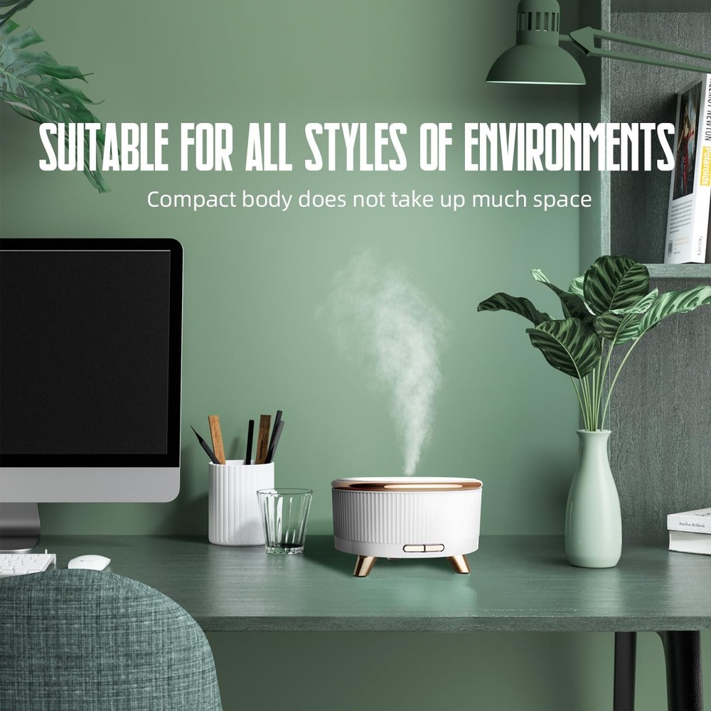 500ML Large Capacity Essential Oil Diffuser, Ultrasonic Aromatherapy White