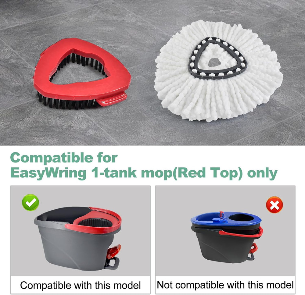 Mop Heads Replacements for Ocedar, Spin 3 White + 1 Brush + 1 Base