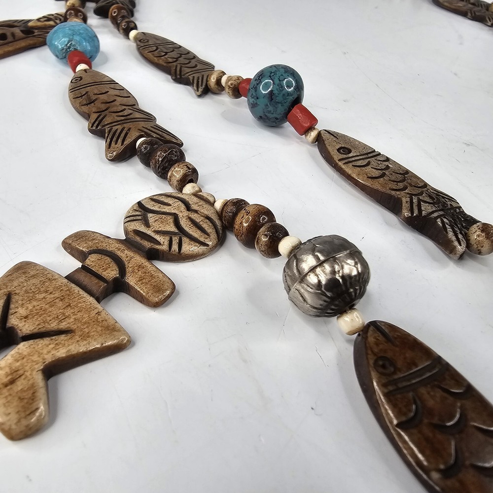 Chunky India Multi Media 2 Strand Statement Necklace