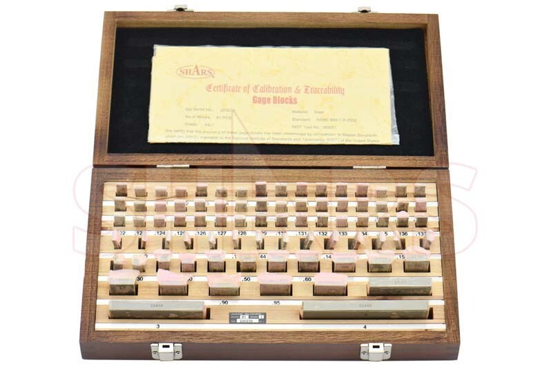Rectangular Gage Block Set 81 PC .05-4" AS-1 Grade NIST Certificate L}