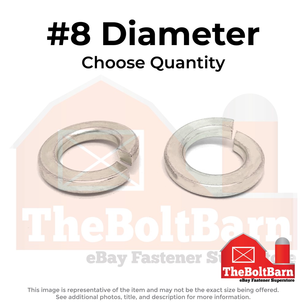#8 Stainless Steel Split Lock Washers (Choose Qty)