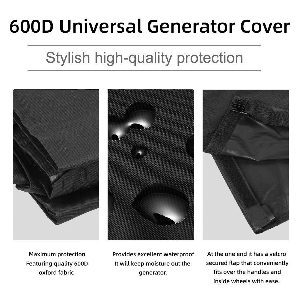 600D Heavy Duty Thicken Waterproof Generator Cover Large Universal 38"x28"x30"