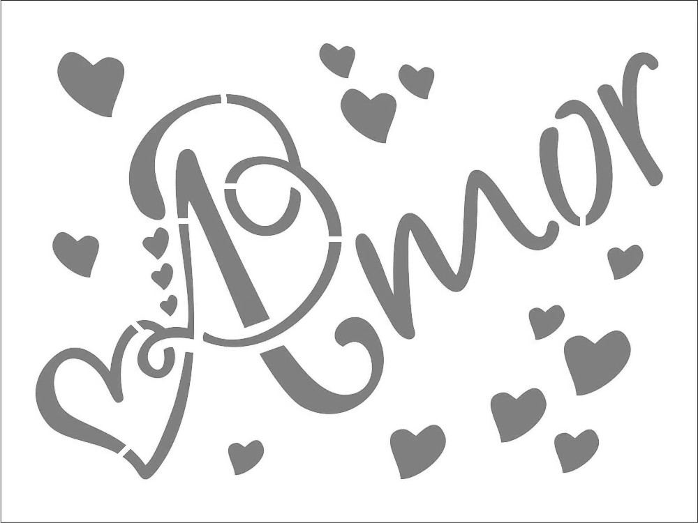 3"x4" Clear Plastic Stencil - Amor (SA794)*****