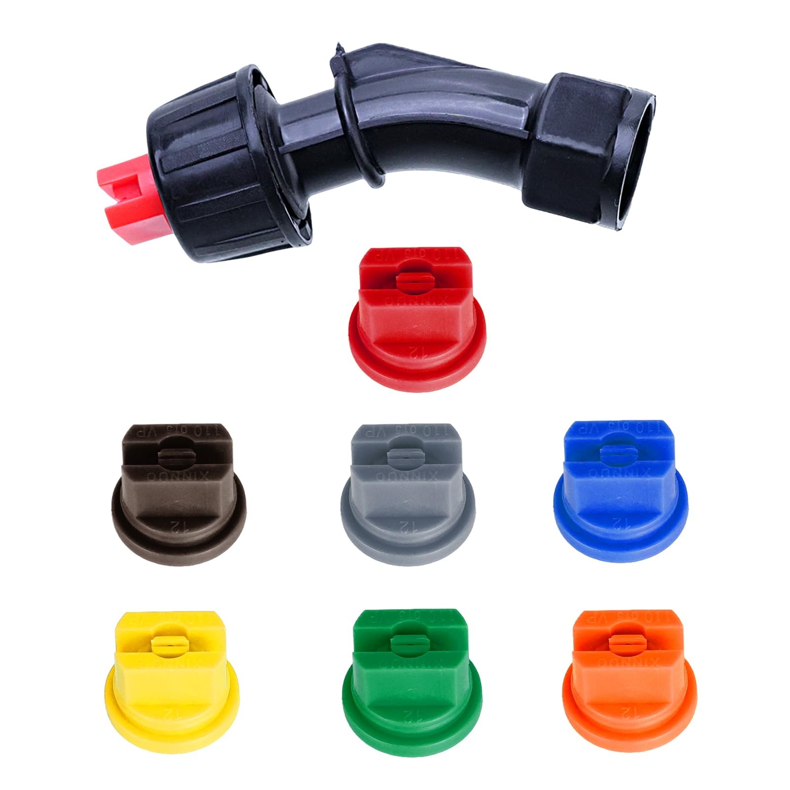 110°Flat Fan Spray Nozzles, 7PCS 0.1–0.6mm Sprayer Nozzle Small, Multicolor