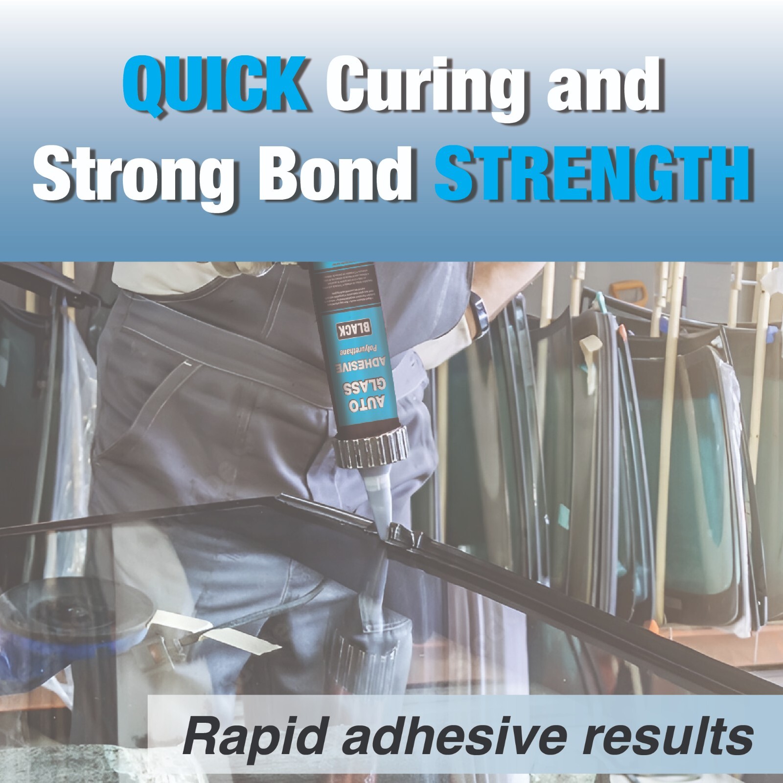 Maxi-Seal Black Polyurethane Windshield Adhesive - White, 10.5oz Tube