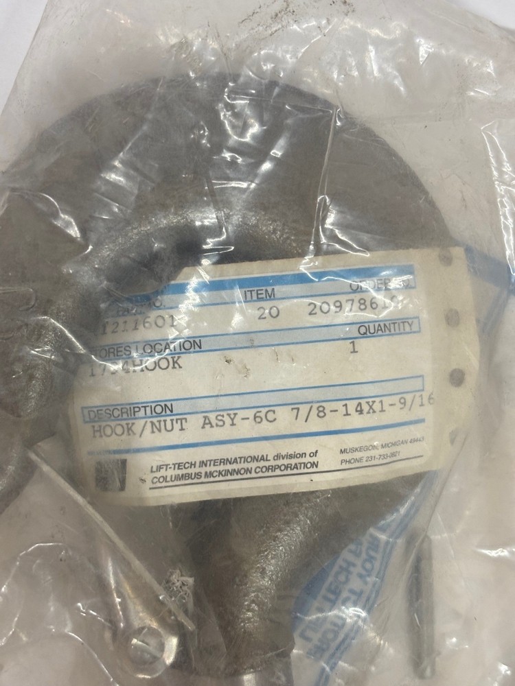 CMCO / BUDGIT HOOK/NUT ASSEMBLY; 21211601