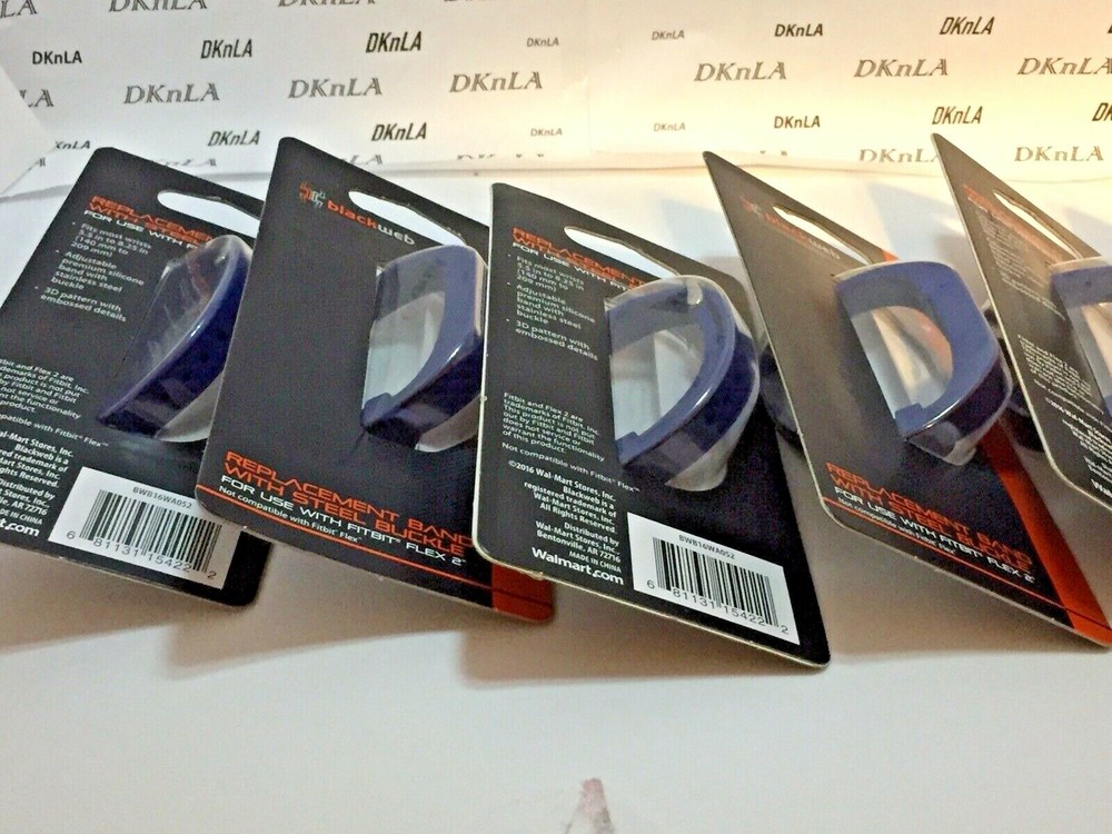 Solid Navy Blackweb REPLACEMENT Fitbit Flex 2 Band with Silver Steel Buckle NIP