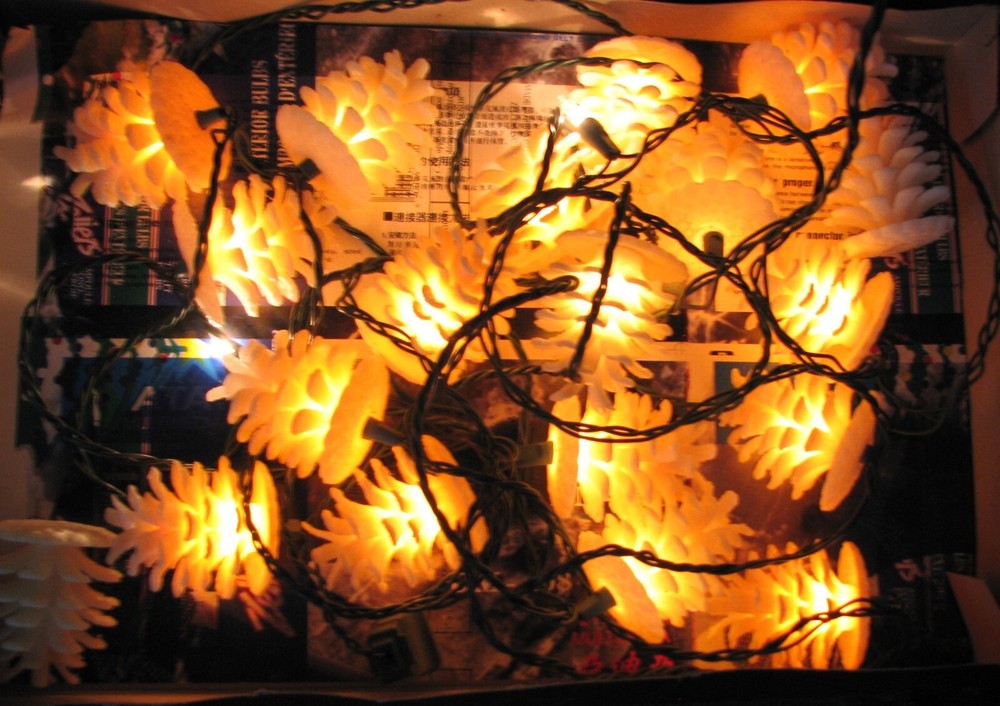 Frosted Pinecone 20’String Lights ~ Christmas Tree ~ Camping Multipurpose