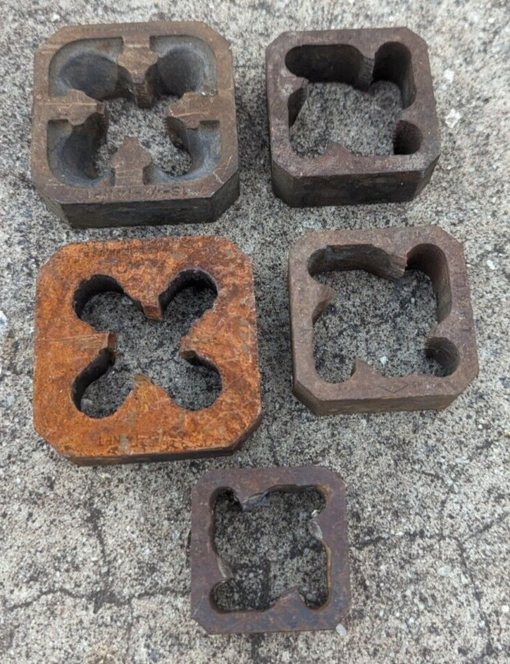 Vintage Square Die Pipe Threader With Threading Tool & Guides Assorted Lot As is