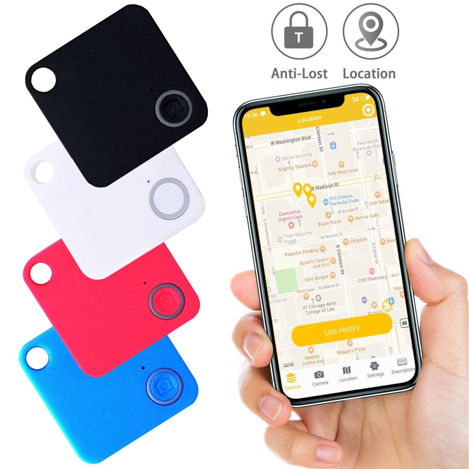 Bluetooth Wireless Anti Lost Tracker Alarm GPS Key Location Finder US