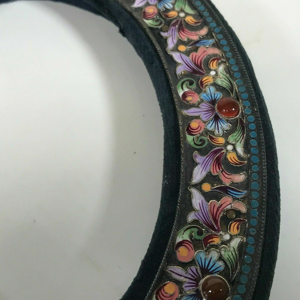 Antique Russian Enamel Silver Picture Frame