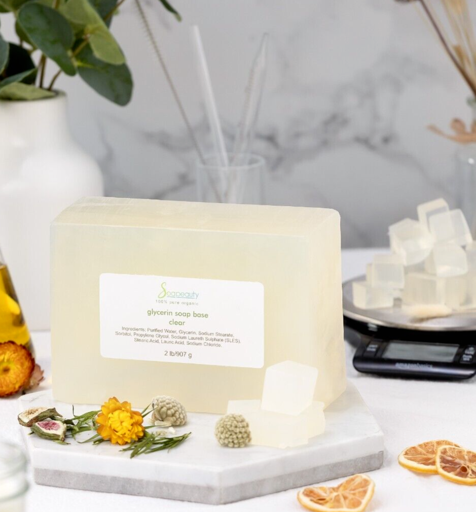 CLEAR DETERGENT FREE GLYCERIN MELT POUR SOAP BASE NATURAL 10 LB