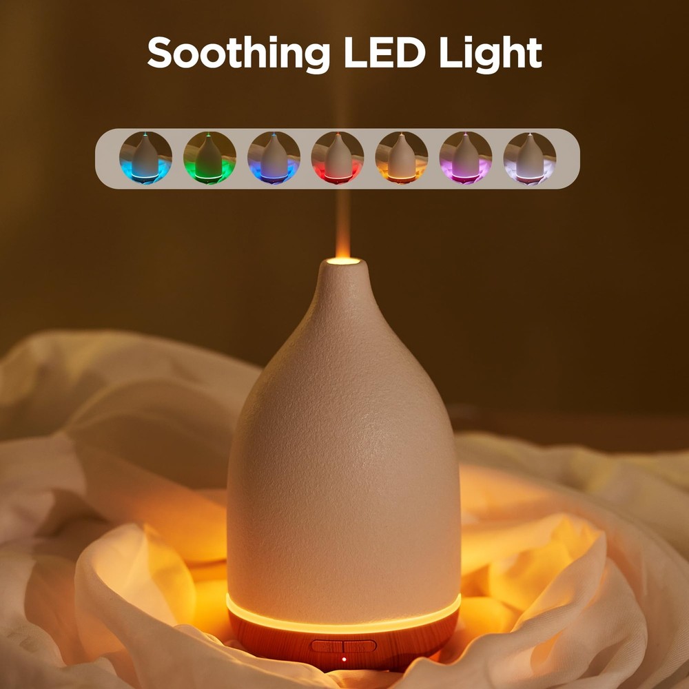 InnoGear Oil Diffuser, 150ML Ceramic Diffuser for Essential Medium, White