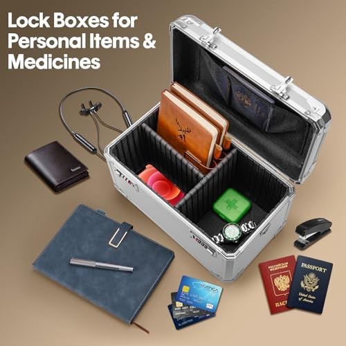 Lockable Aluminum Storage Box with Code - Portable, Durable & Childproof - 17.2"