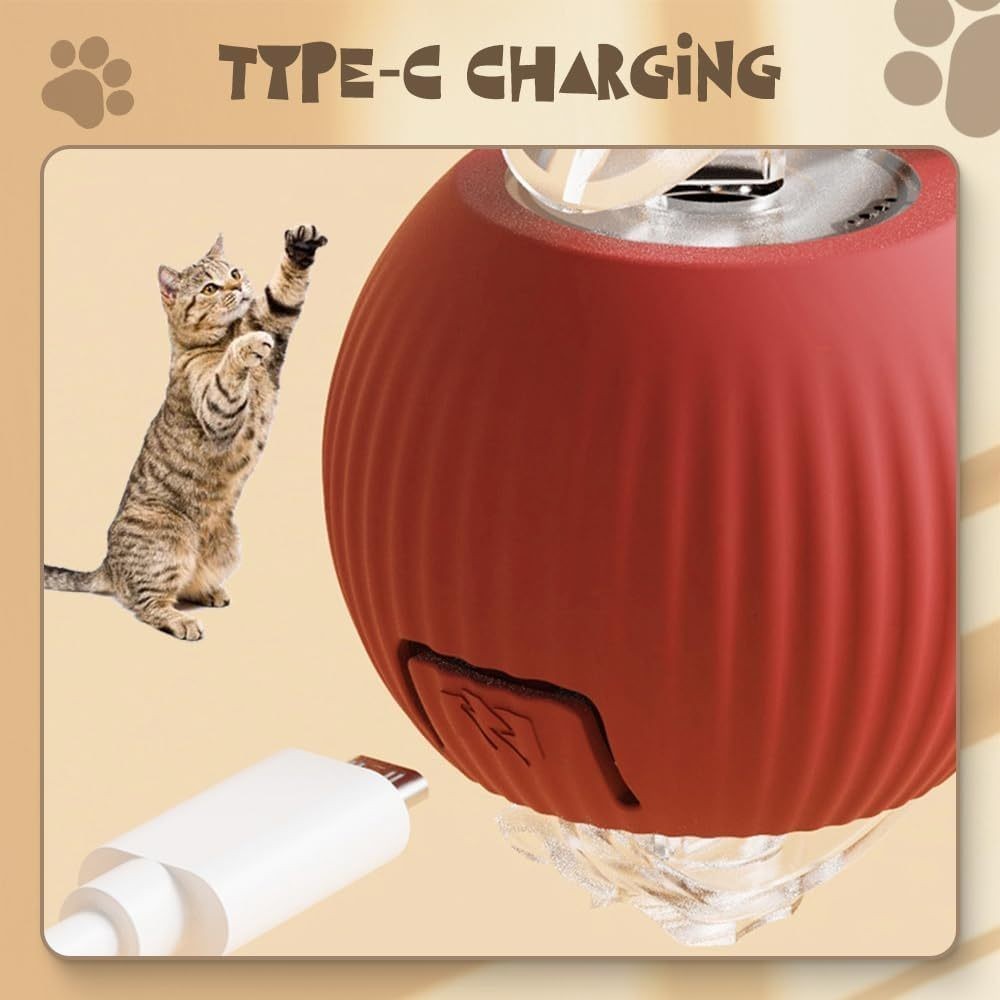 2Pcs Automatic Rolling Ball Smart Cat Dog Toy Electric Self-moving Kitten Game