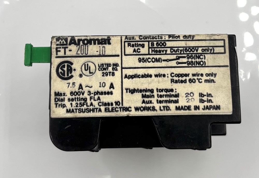 AROMAT / FT-200-10 / Thermal Overload Relay
