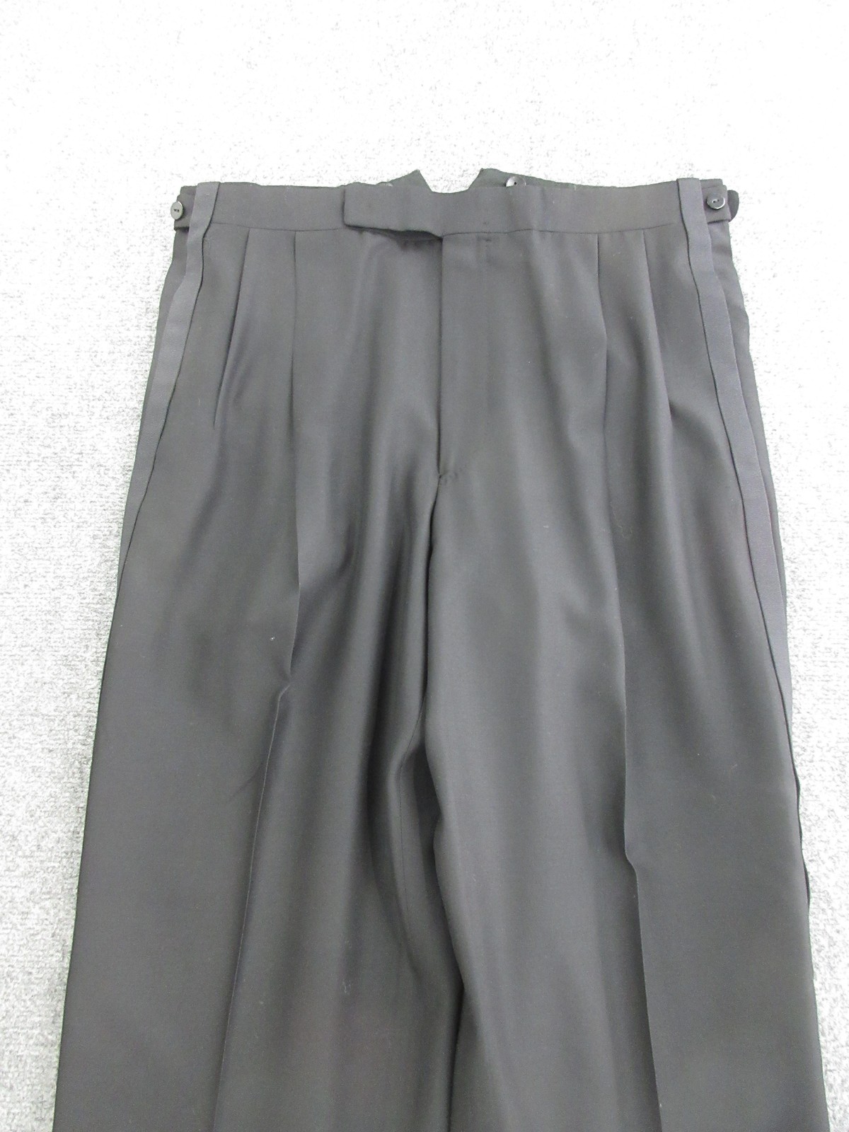 Oxxford Clothes Tuxedo Suit Mens 44 38x29 Black Super 100s Wool Peak Lapel