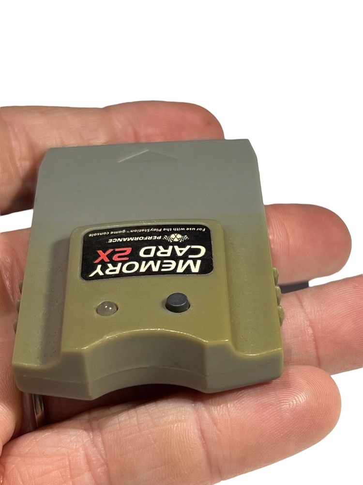 Performance Memory Card 2x For Sony PlayStation 1 PS1 P-112E - Gray - Untested