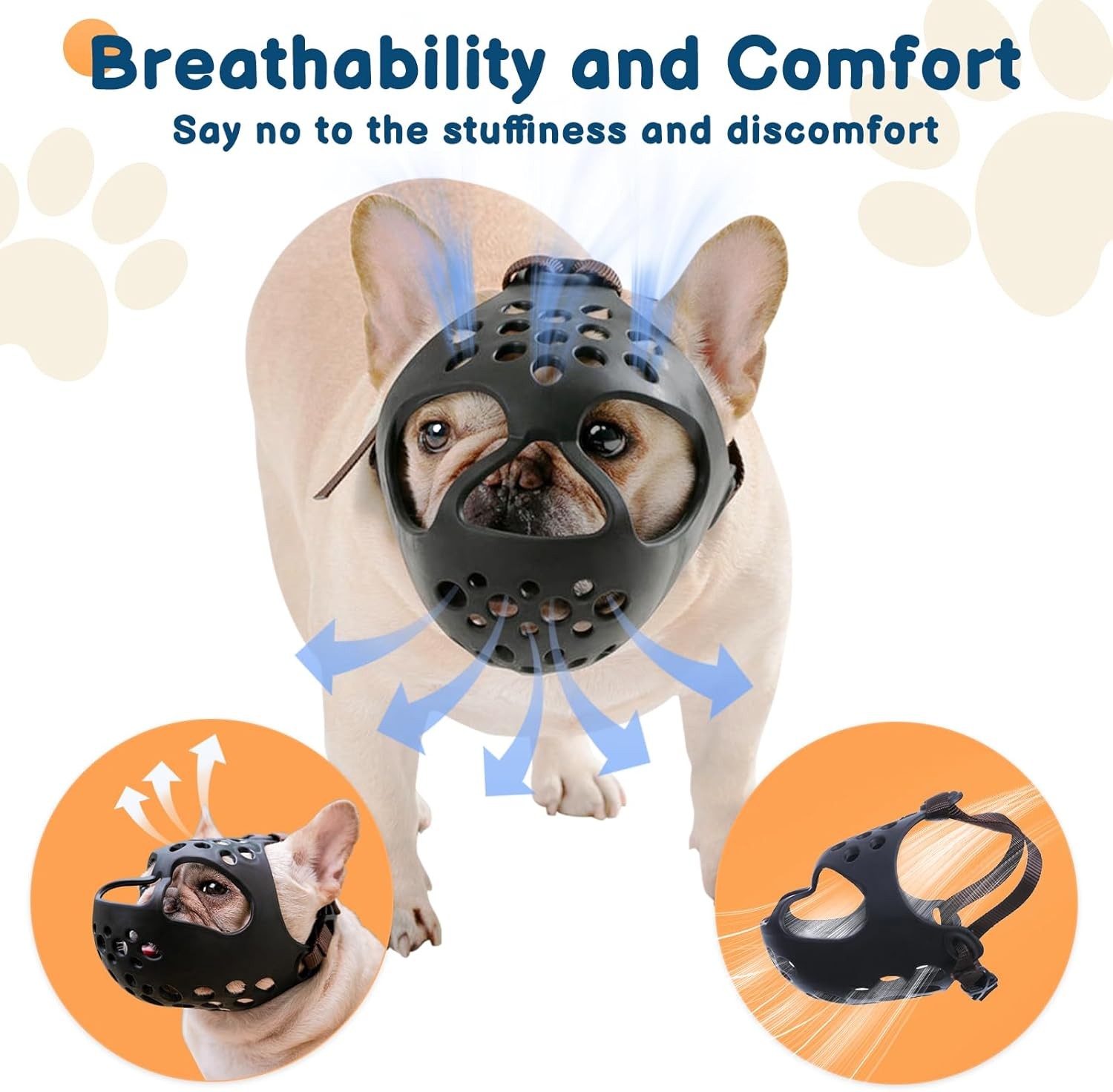 Short-Muzzled Dog Muzzle, Soft English Bulldog Muzzle